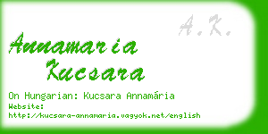 annamaria kucsara business card